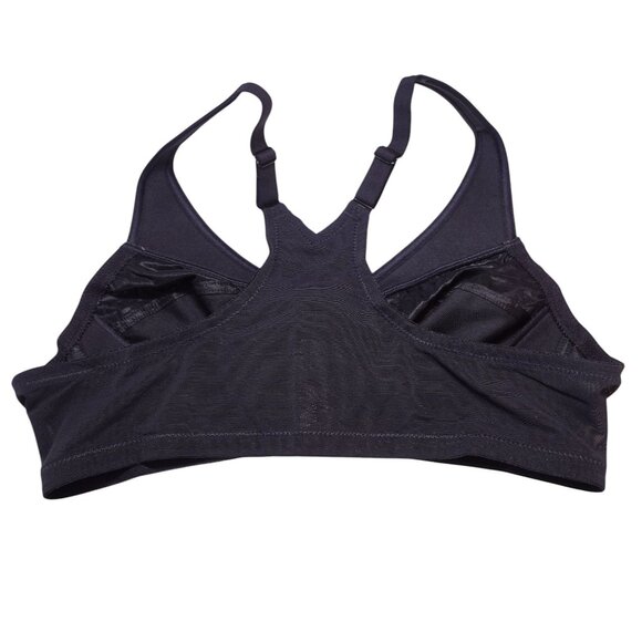 NWOT Glamorise Plus Size Magic Lift Front Closure Racerback Bra Sz 40 B Black - Picture 3 of 5